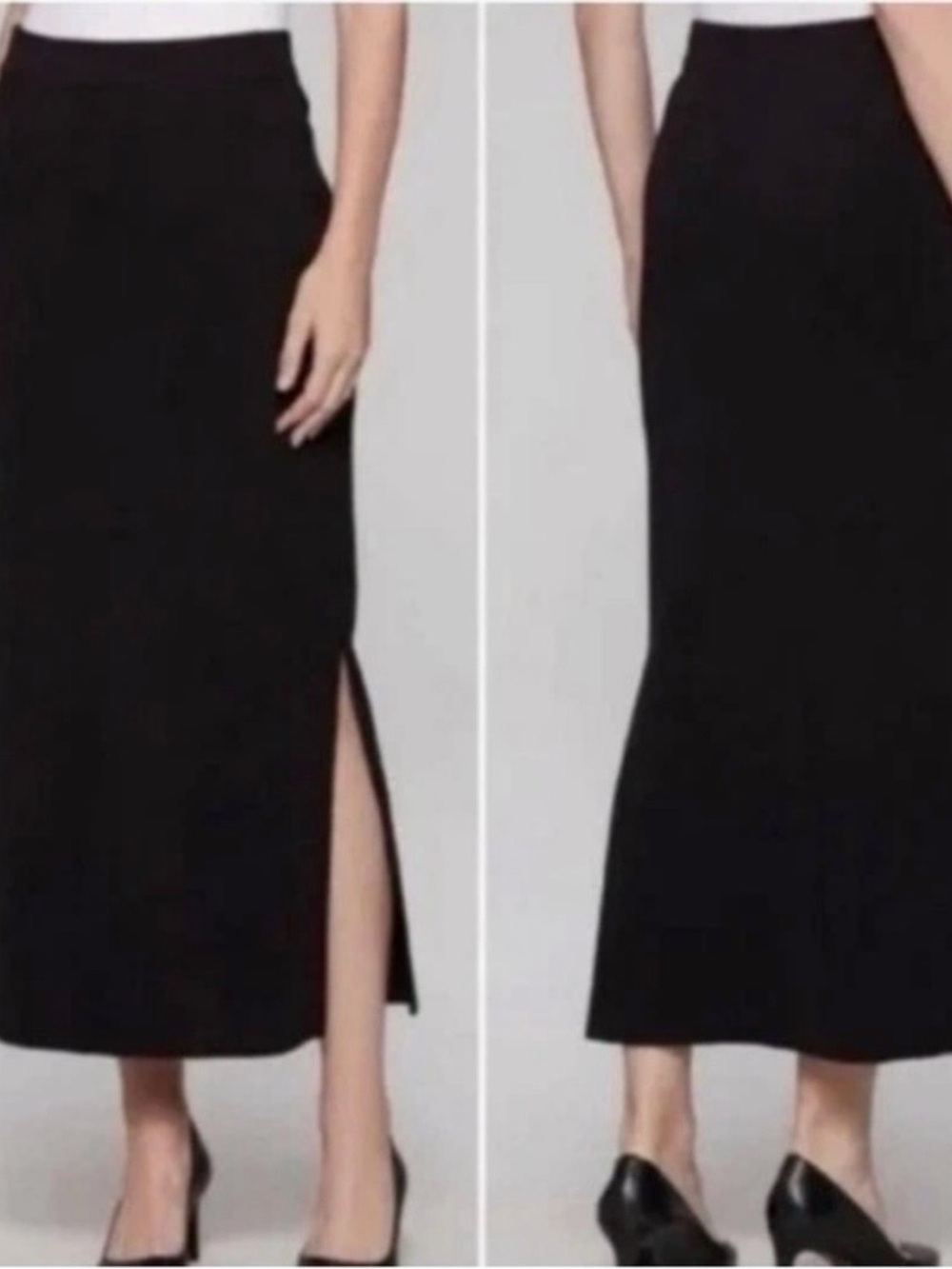 St. John Basics Women’s Black -SZ 6- Santana Knit Evening Maxi Skirt